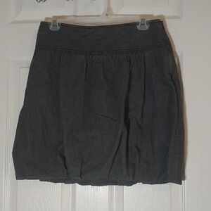 Ann Taylor Loft Black Gray 100% Cotton Denim Lined Bubble Skirt Size 4